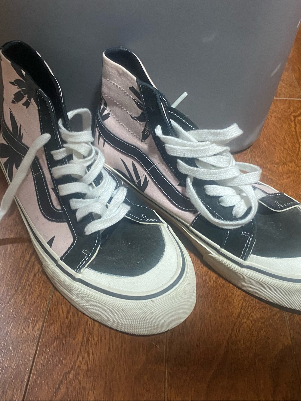 High-Top VANS Lace-Up Sneakers in Pink and Black